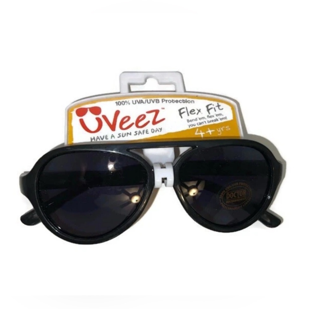 UVeez Flex Fit Black Sunglasses Kids 4+yrs